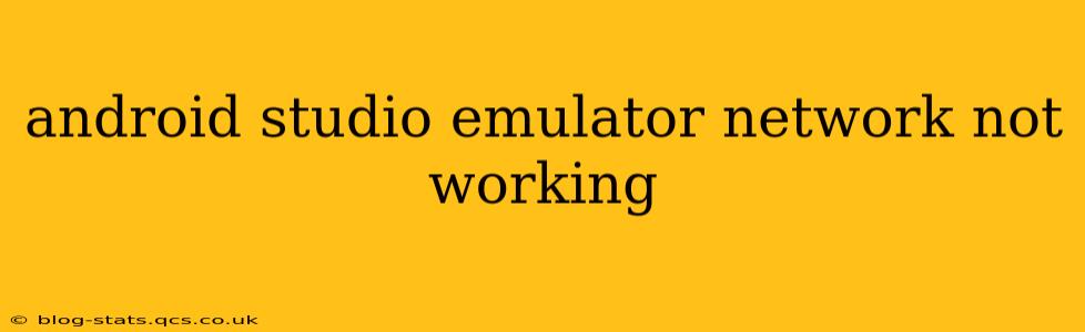 android studio emulator network not working