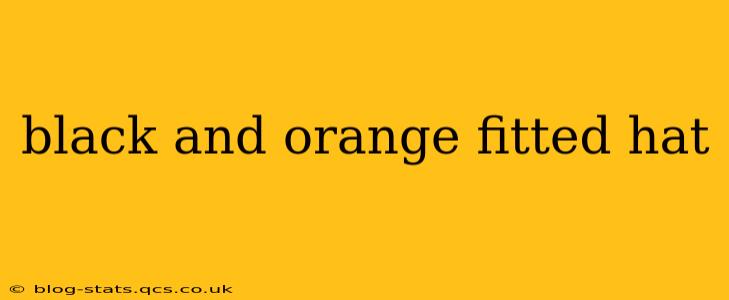 black and orange fitted hat
