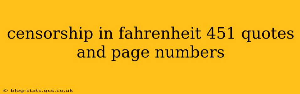 censorship in fahrenheit 451 quotes and page numbers