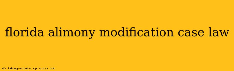 florida alimony modification case law
