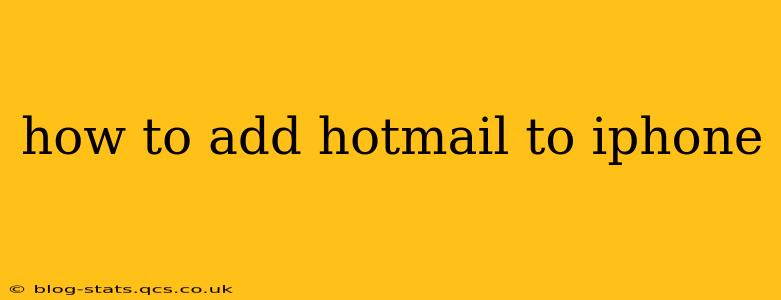 how to add hotmail to iphone