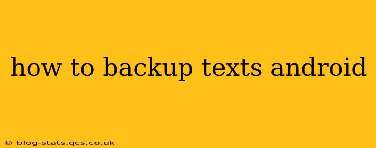 how to backup texts android