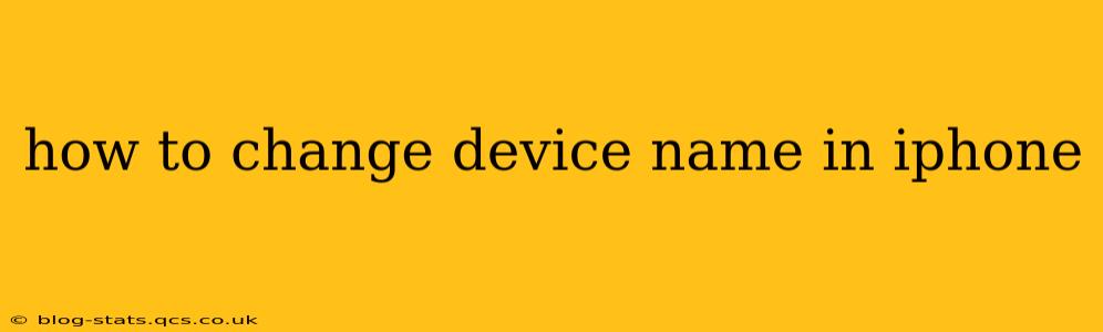how to change device name in iphone