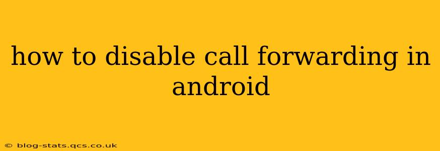 how to disable call forwarding in android