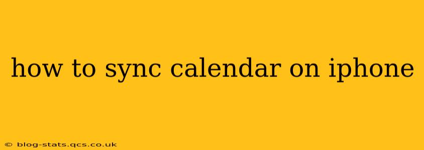 how to sync calendar on iphone