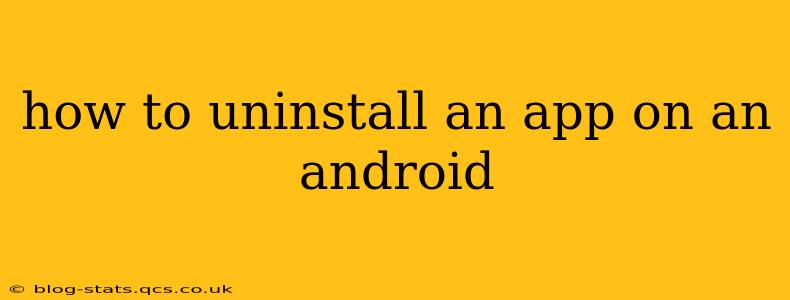 how to uninstall an app on an android