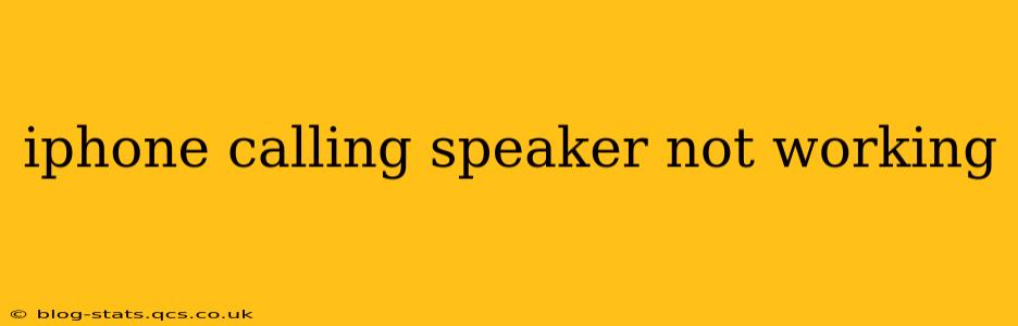 iphone calling speaker not working