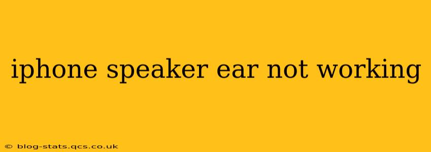 iphone speaker ear not working