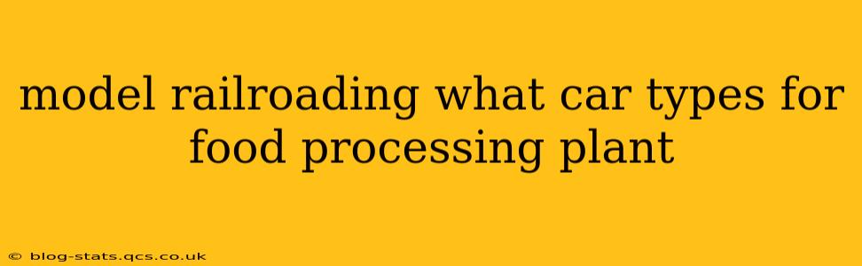 model railroading what car types for food processing plant